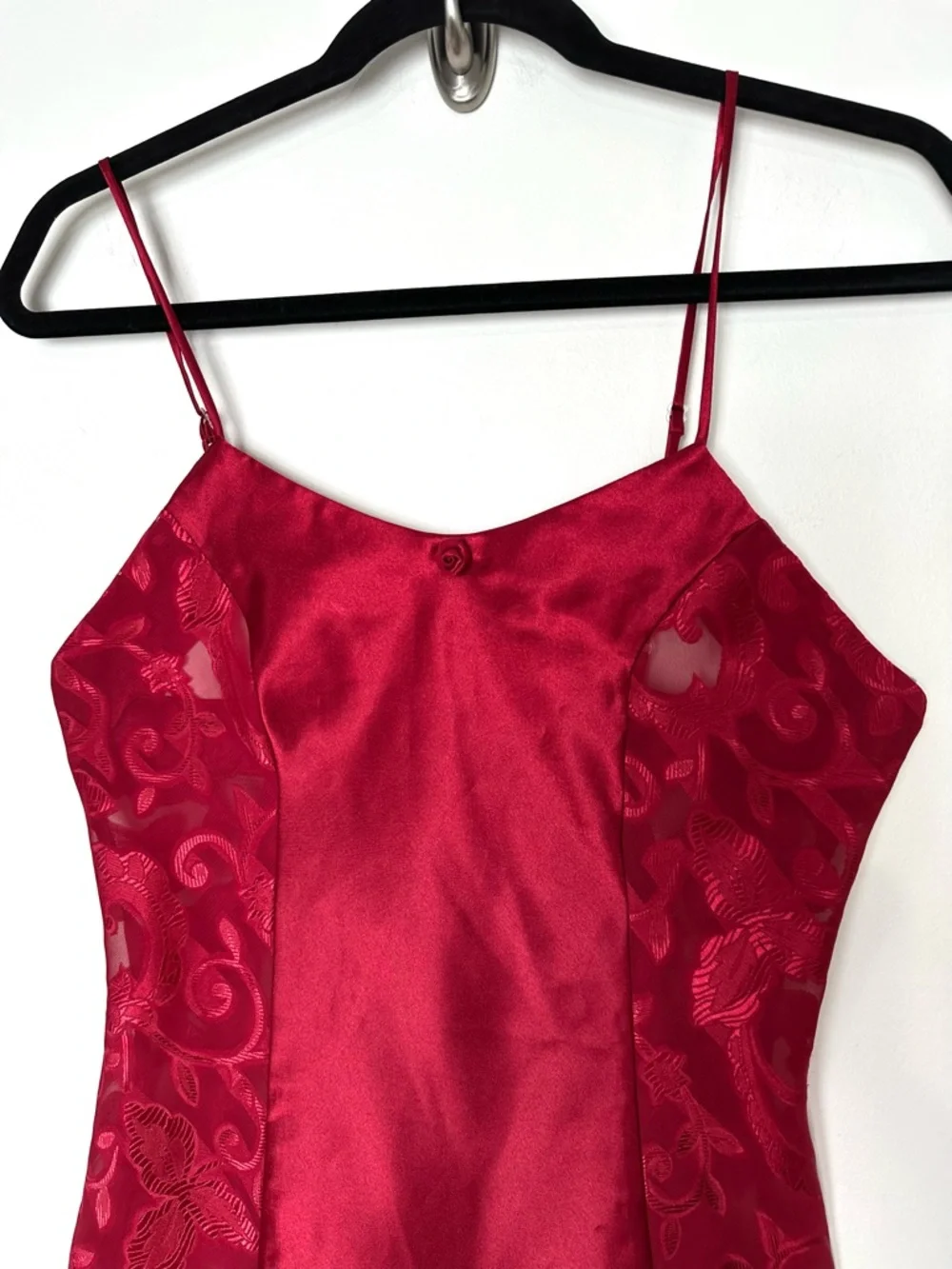 Vintage Red Satin Slip Dress Romantic Feminine Y2K Baddie Indie Sleaze Rose - Picture 2 of 10